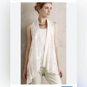Maeve White Lace Sleeveless Top